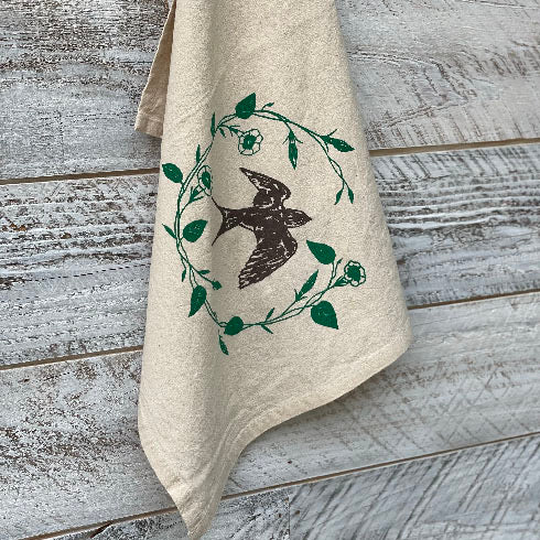 Barn Swallow Morning Glory - Tea Towel