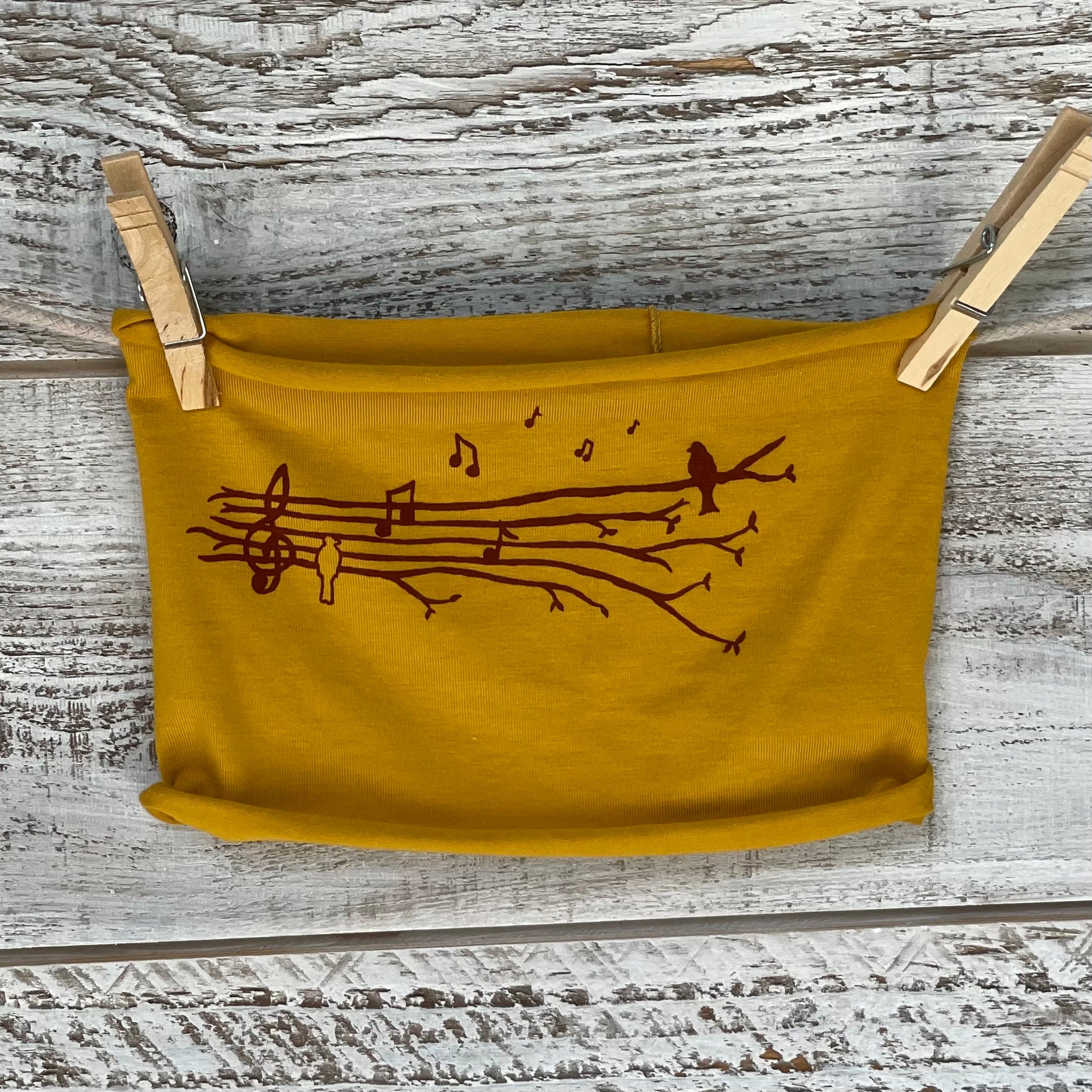 Music Note Birds Headband - Yellow