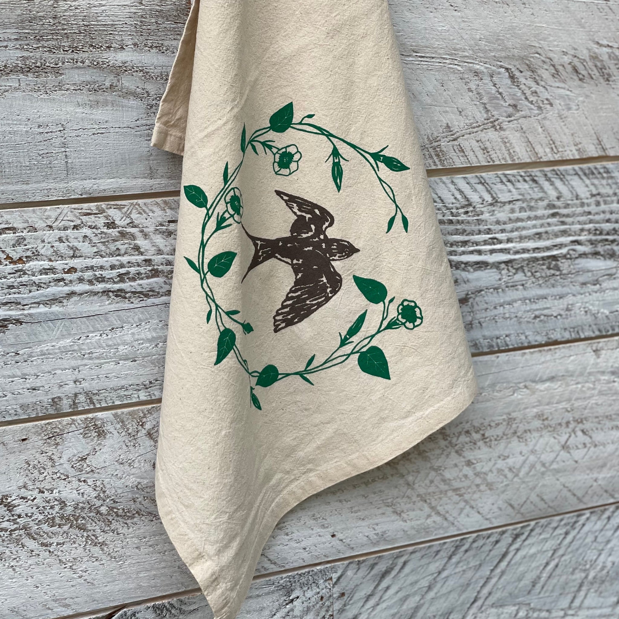 Barn Swallow Morning Glory - Tea Towel