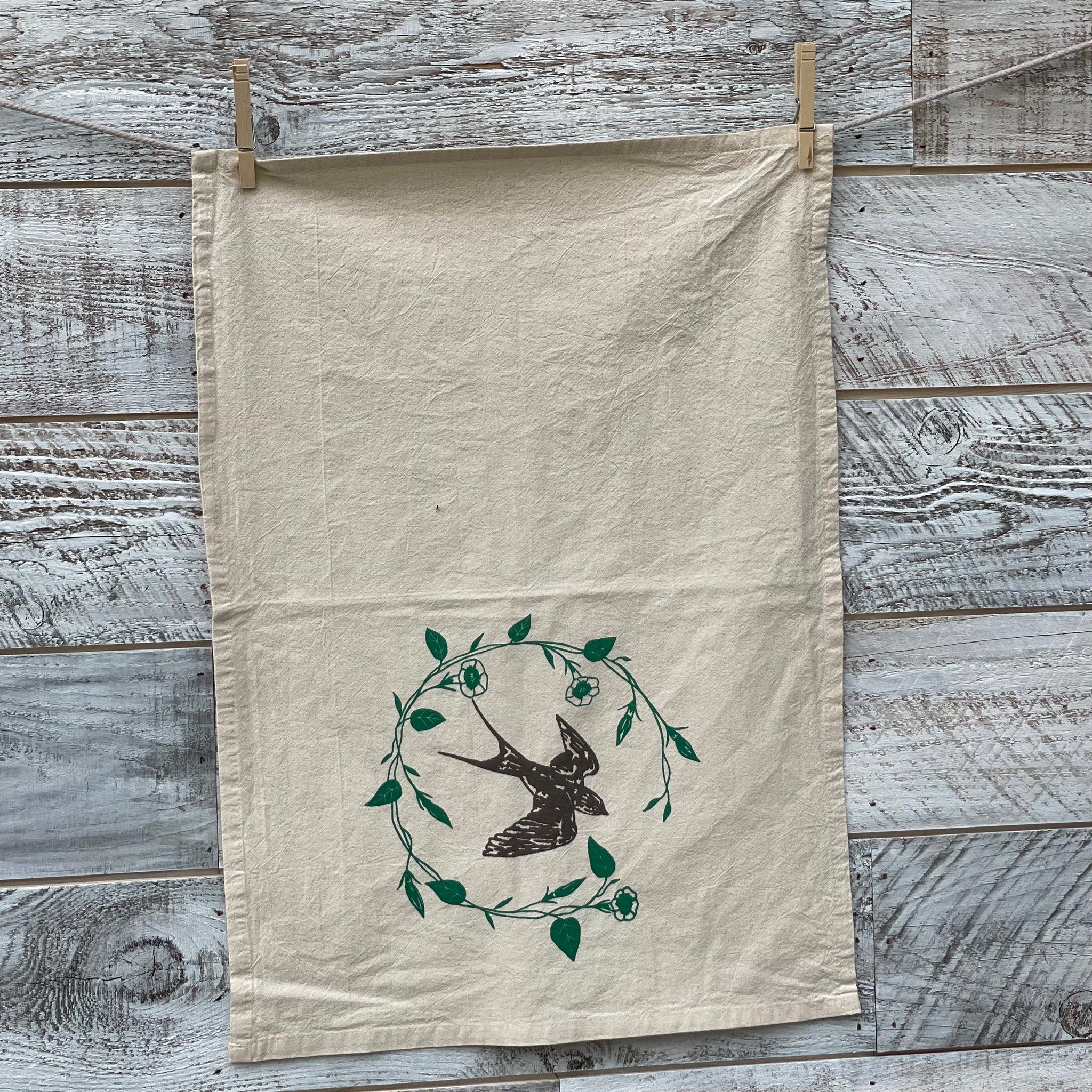 Barn Swallow Morning Glory - Tea Towel