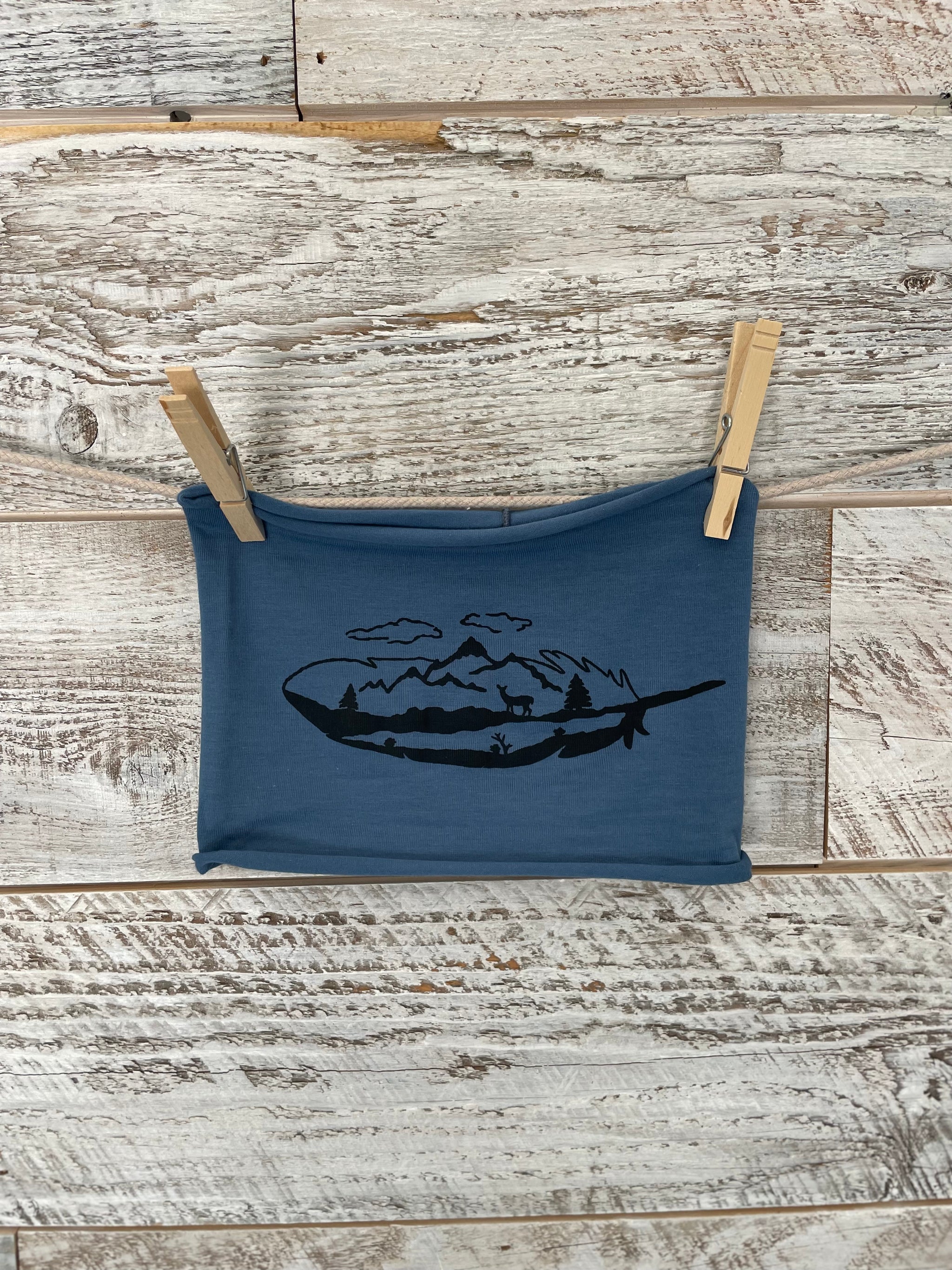 Feather Mountain Headband - Slate Blue - CLOSEOUT DESIGN