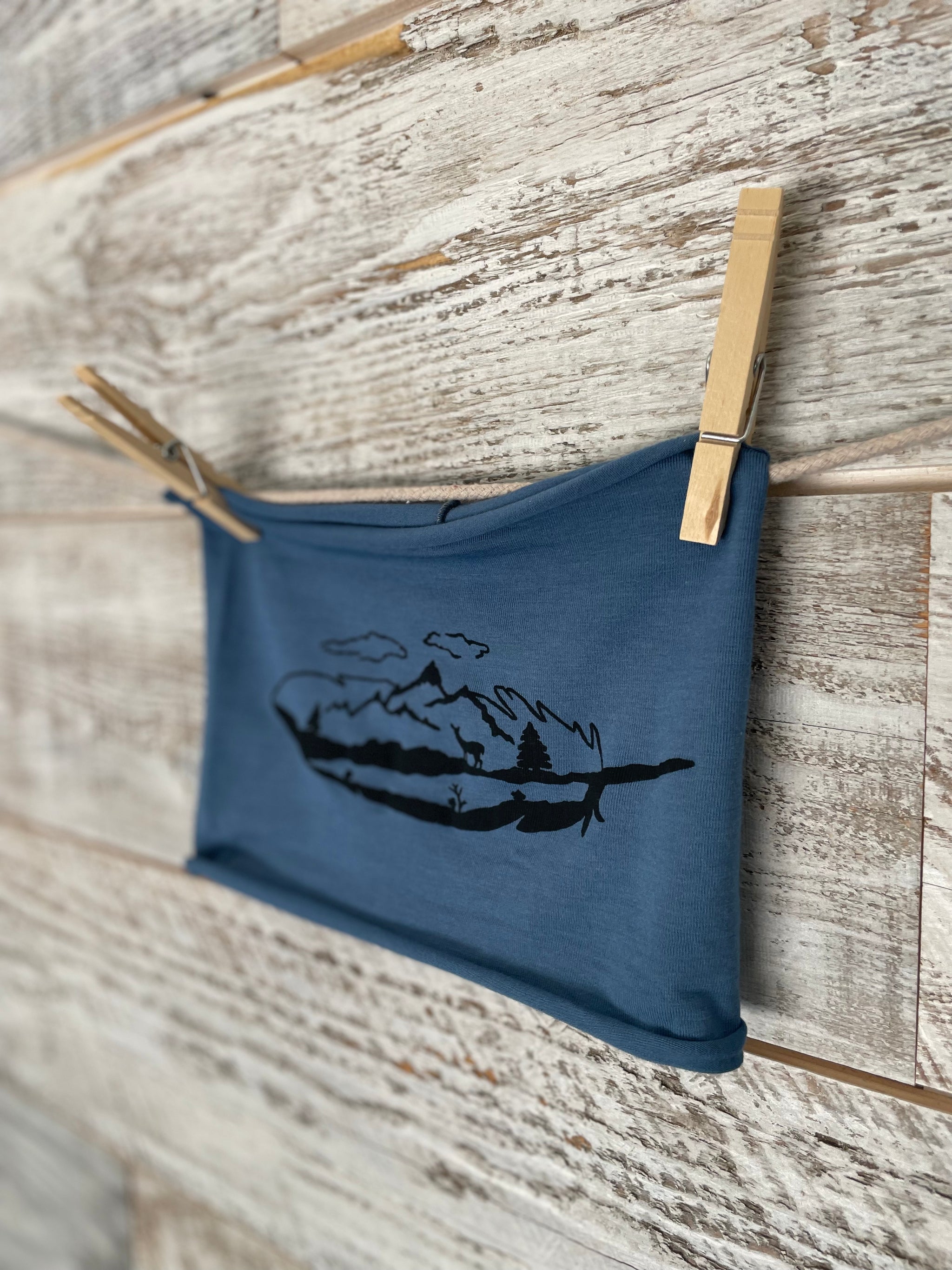 Feather Mountain Headband - Slate Blue - CLOSEOUT DESIGN