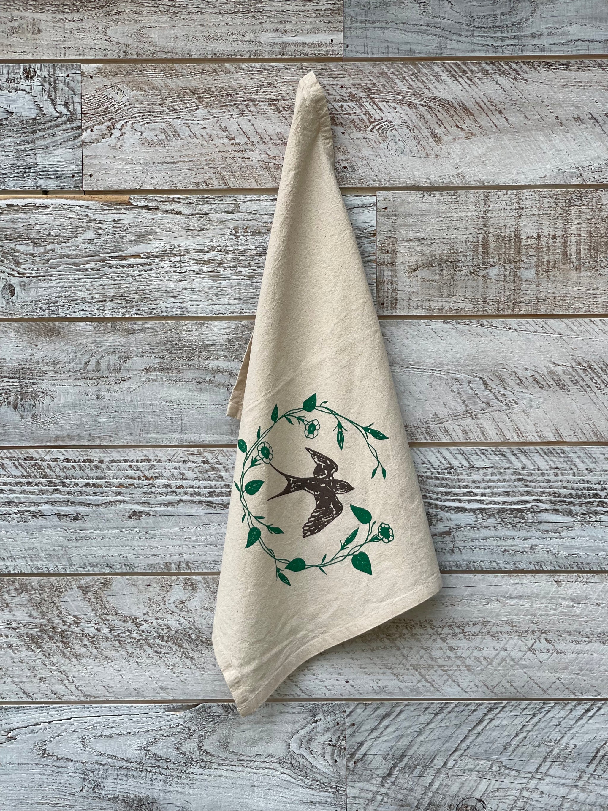 Barn Swallow Morning Glory - Tea Towel
