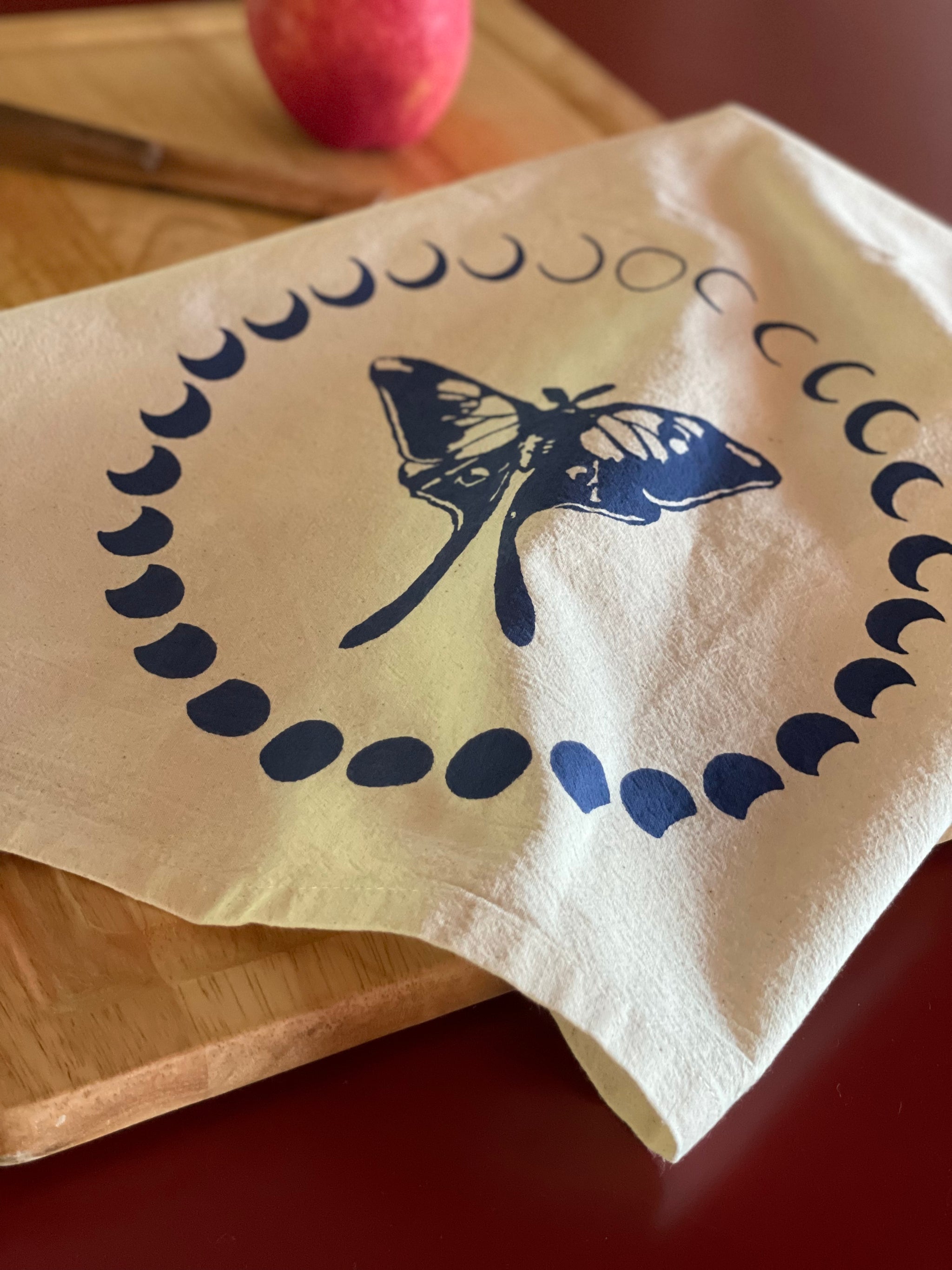 Luna Moth Moon Cycle - Tea Towel