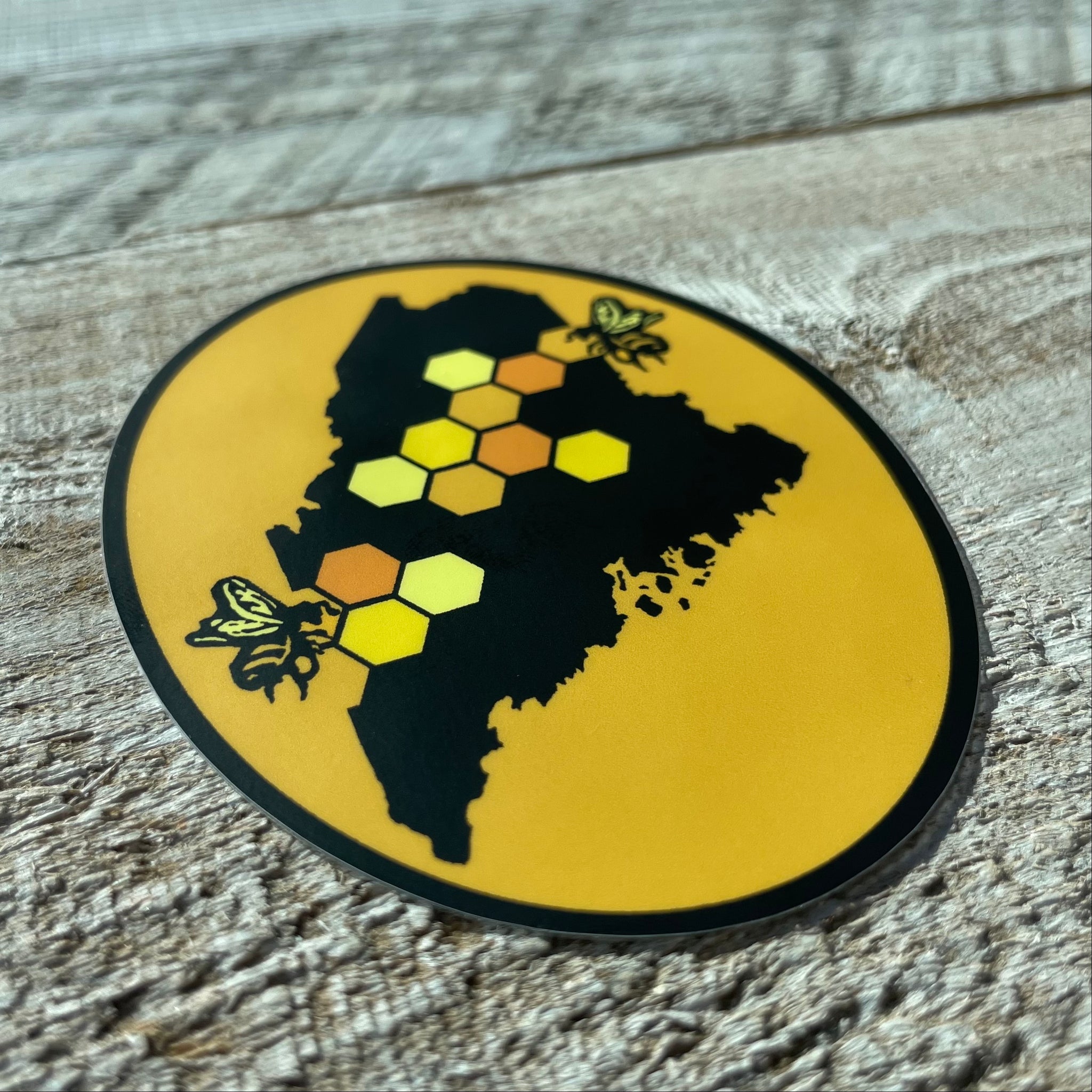 Bee Maine Honey Comb State Sticker