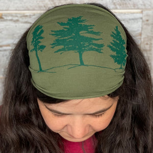 Woodland Pine Tree Headband - Green