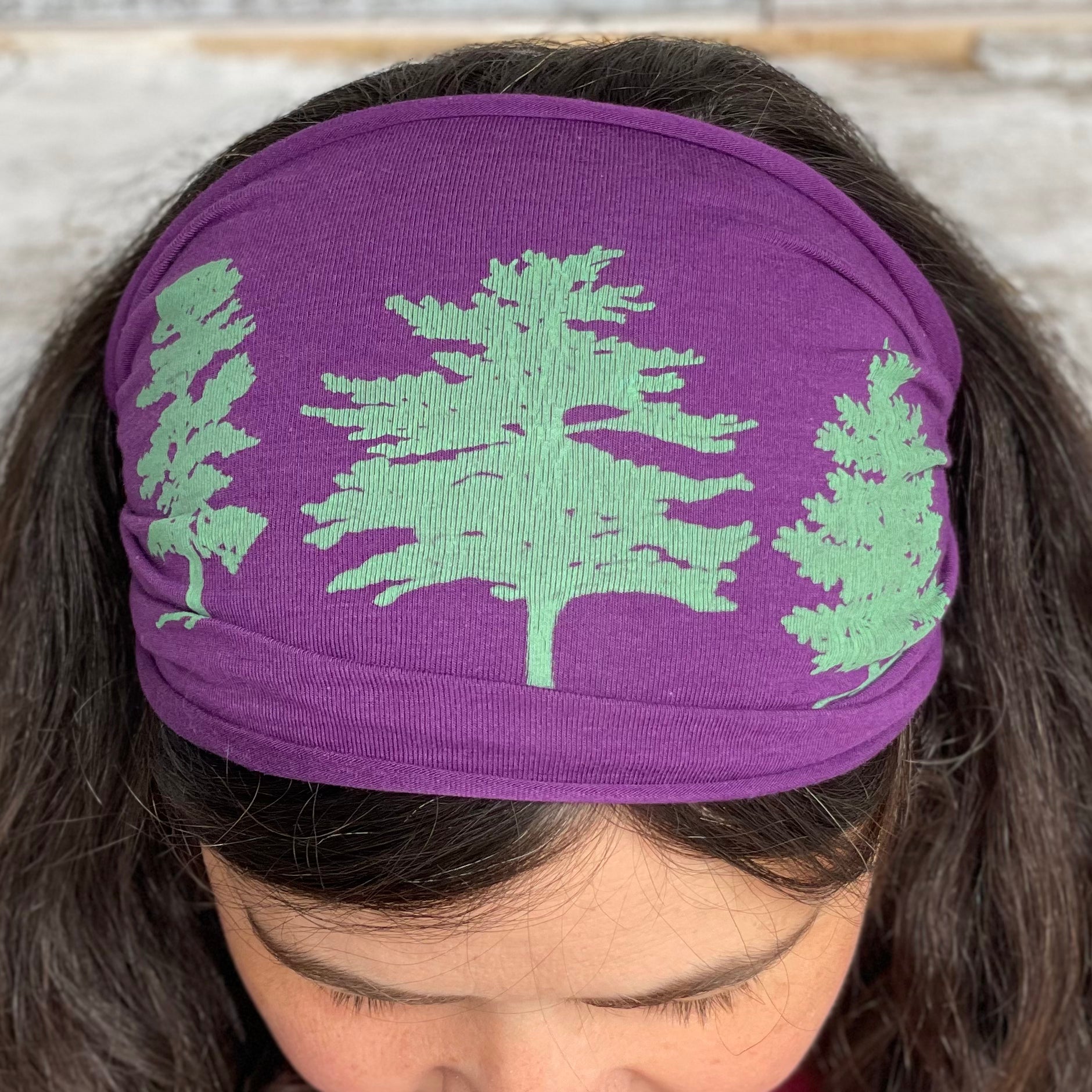 Woodland Pine Tree Headband - Purple - CLOSEOUT DESIGN
