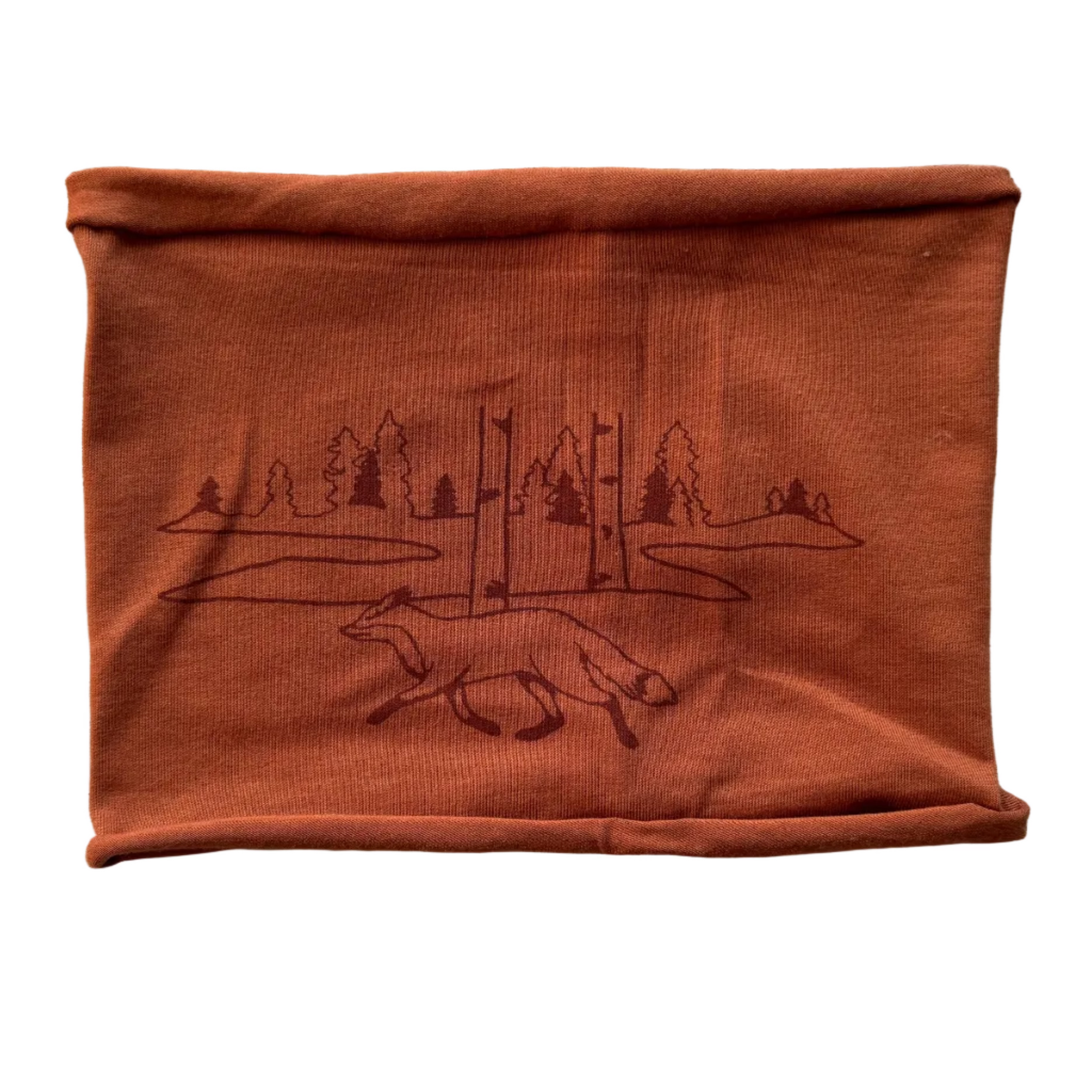 Fox and Birches Headband - Rust