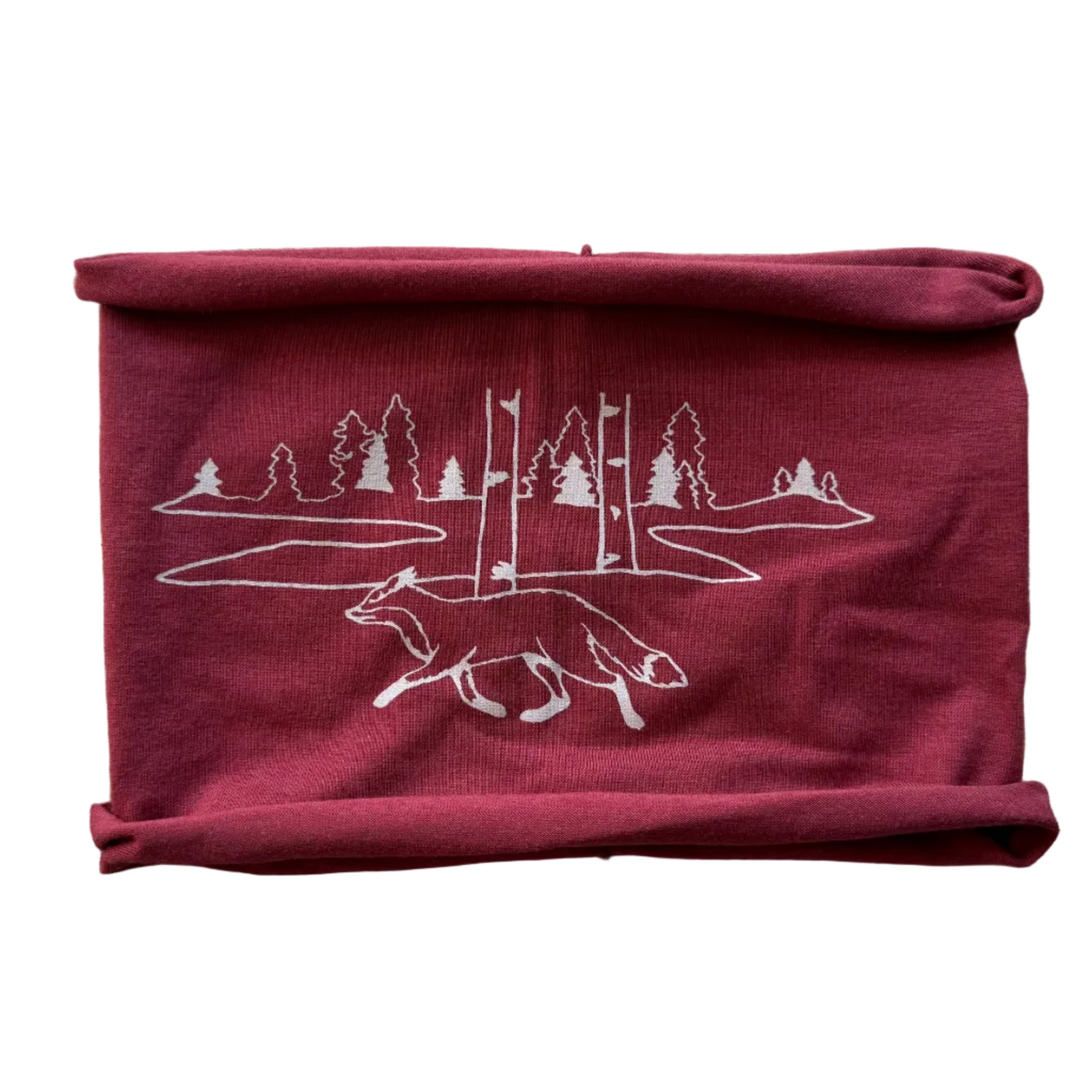 Fox and Birches Headband - Maroon