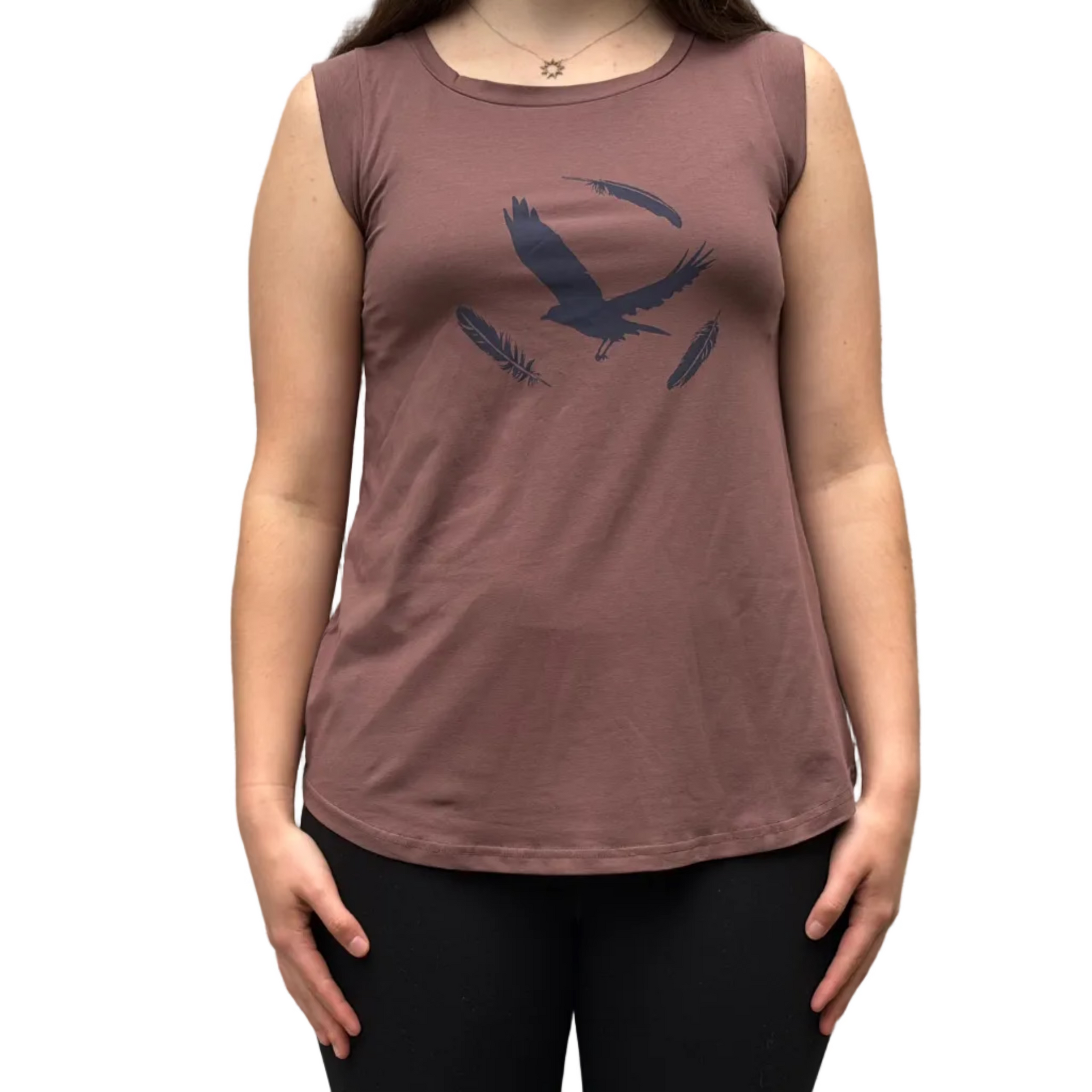 Crow 🐦‍⬛ Feathers  - Women’s Organic Cotton Cap Sleeve Tank Top