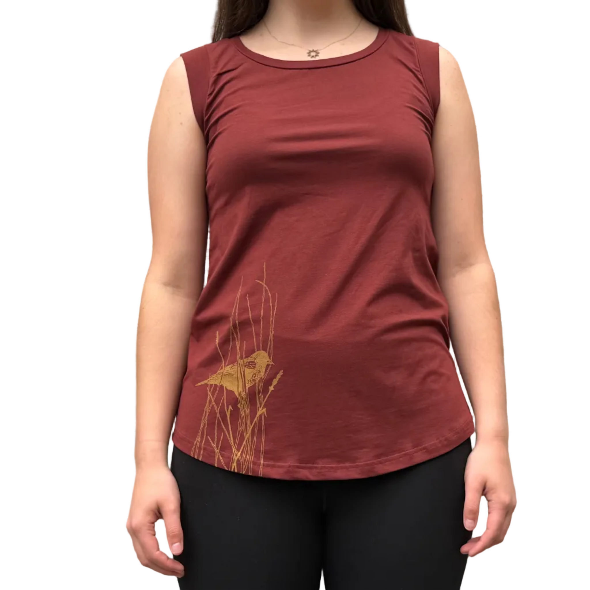Red Winged Black Bird  - Women’s Organic Cotton Cap Sleeve Tank Top