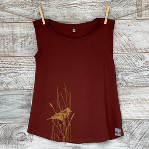 Red Winged Black Bird  - Women’s Organic Cotton Cap Sleeve Tank Top