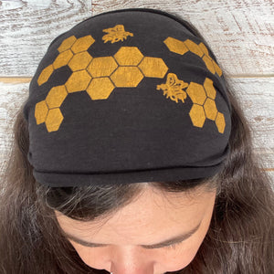 Honeycomb Bee Headband - Black