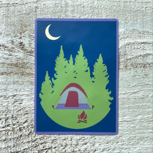 Camping Under the Moon Sticker