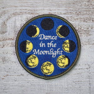 Embroidered Patch, Moon Patch, Iron On Patch, Sew on Patch, Circle Patch, Gift for Teenager, Dance Moonlight, Moon Phases, Solstice Patch