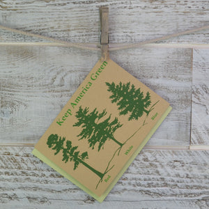 Keep America Green, Red White Blue, Pine Trees, Blank Card, Recycled Paper, Compostable Plastic, Environmentally Friendly, Nature Love
