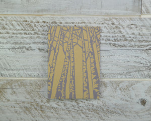 Birch Trees, Blank Card, Recycled Paper, Compostable Plastic, Eco Friendly, Birthday Card, Nature Lover, Kraft Paper, Purple, Lavender