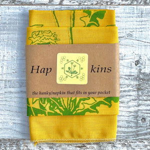 Dandelion Honey Bees Organic Hapkin - Napkin/Hanky - Set of two
