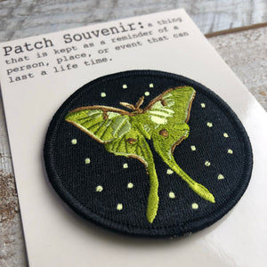 Luna Moth Patch - Embroidered Iron On